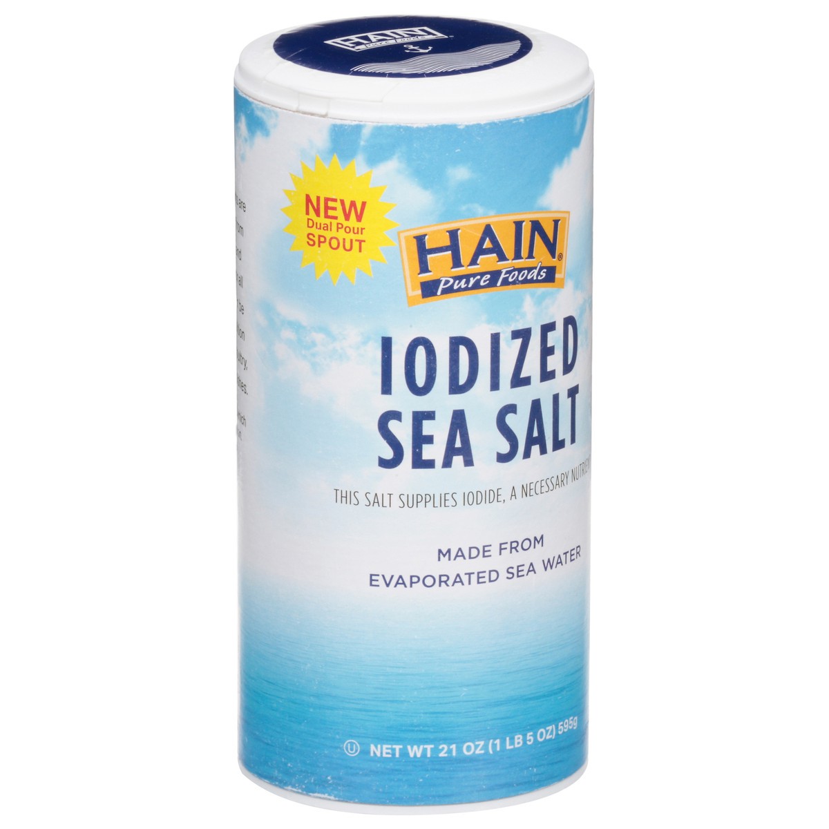 slide 8 of 9, Hain Pure Foods Sea Salt Iodized, 21 oz