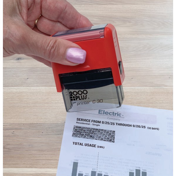 slide 3 of 10, 2000Plus Self-Inking Black Security Stamp, 1 ct