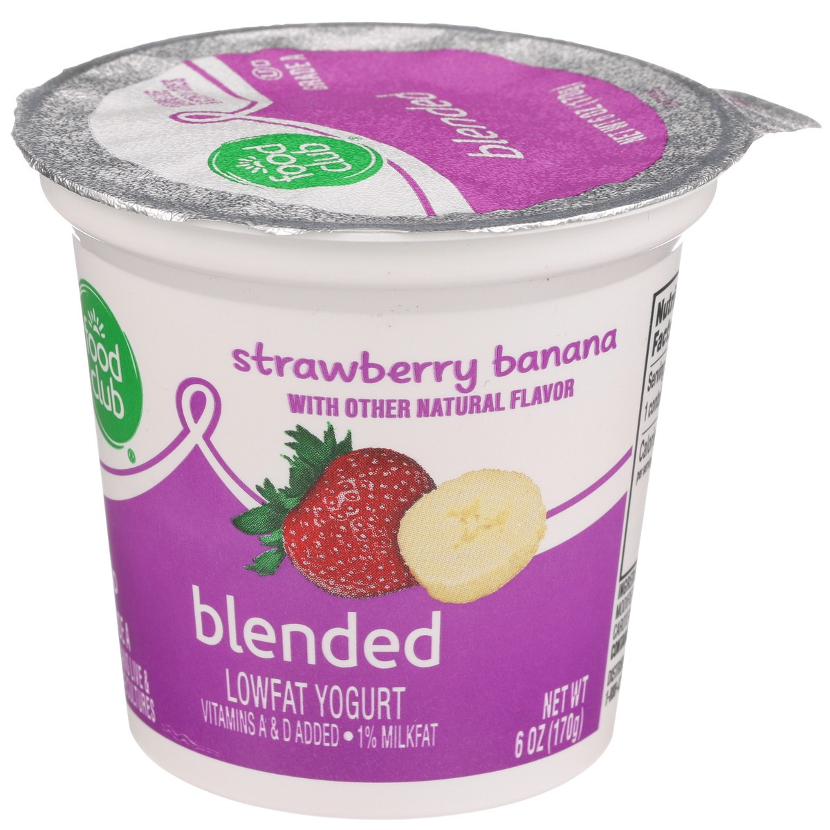 slide 3 of 9, Food Club Strawberry Banana Blended Lowfat Yogurt, 6 oz