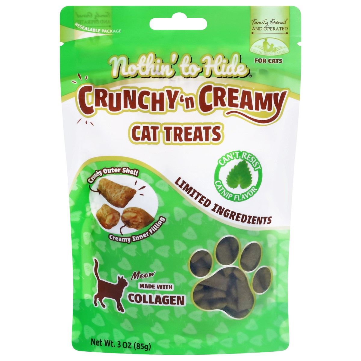 slide 2 of 4, Nothin' To Hide Crunchy'n Creamy Catnip Flavor Cat Treats 3 oz, 3 oz