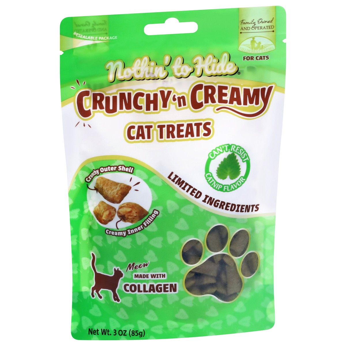 slide 3 of 4, Nothin' To Hide Crunchy'n Creamy Catnip Flavor Cat Treats 3 oz, 3 oz