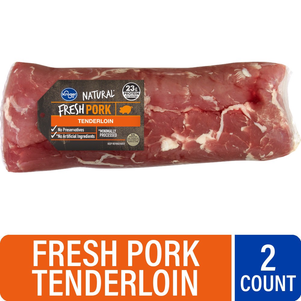 slide 1 of 5, Kroger Fresh Natural Pork Tenderloin, 1 lb, per lb
