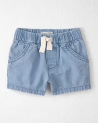 Littleplanet Baby Organic Cotton Chambray Shorts - Spring Ozone Wash - 9M