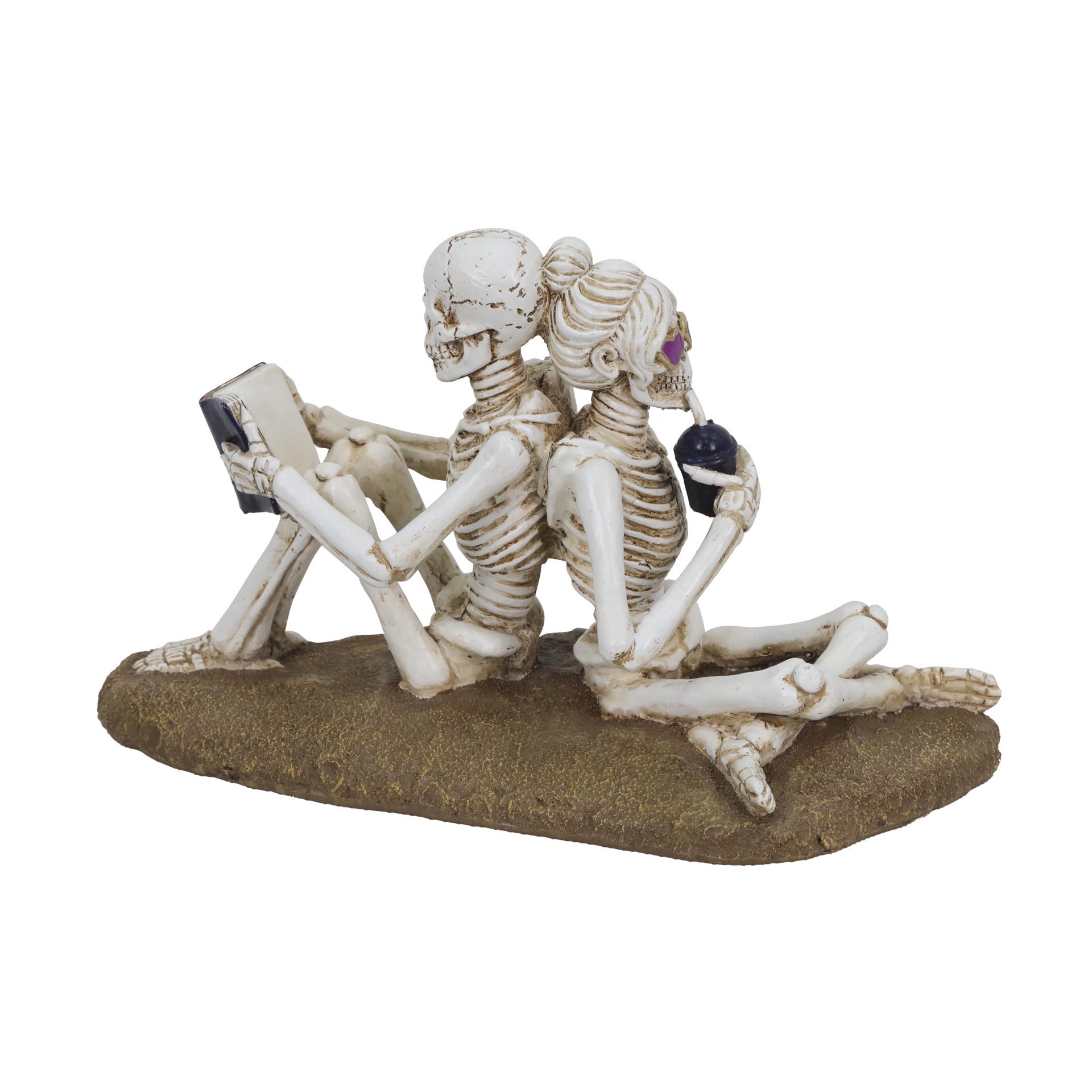 slide 2 of 2, 8" Back To Back Skeletons Tabletop Decor By Ashland, 8 in