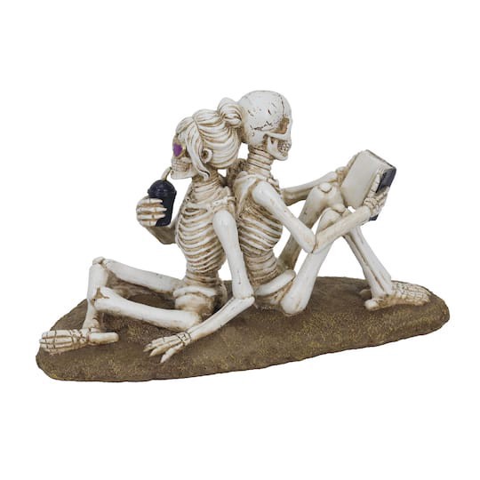 slide 1 of 2, 8" Back To Back Skeletons Tabletop Decor By Ashland, 8 in