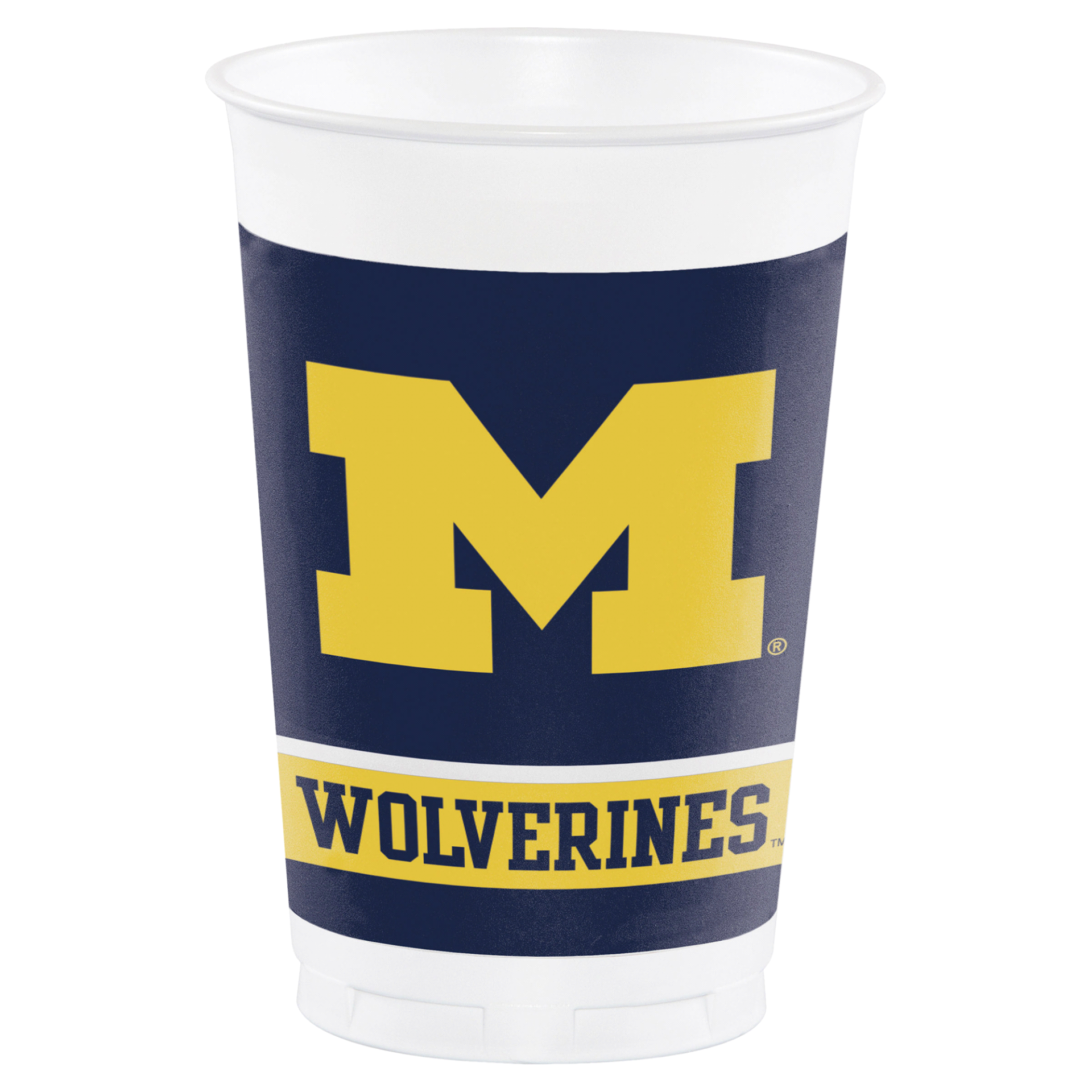 slide 1 of 1, Collegiate University of Michigan Plastic Cup, 20 oz