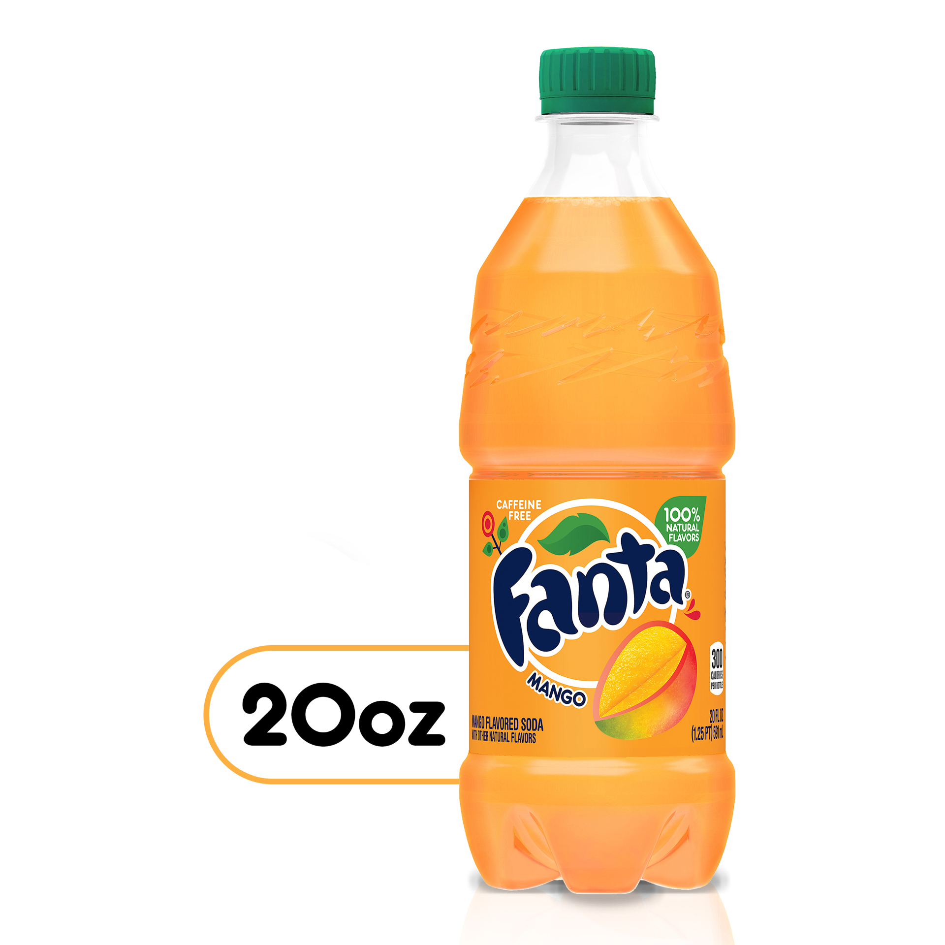 slide 1 of 8, Fanta Mango Fruit Flavored Soda Soft Drink, 20 fl oz, 20 fl oz