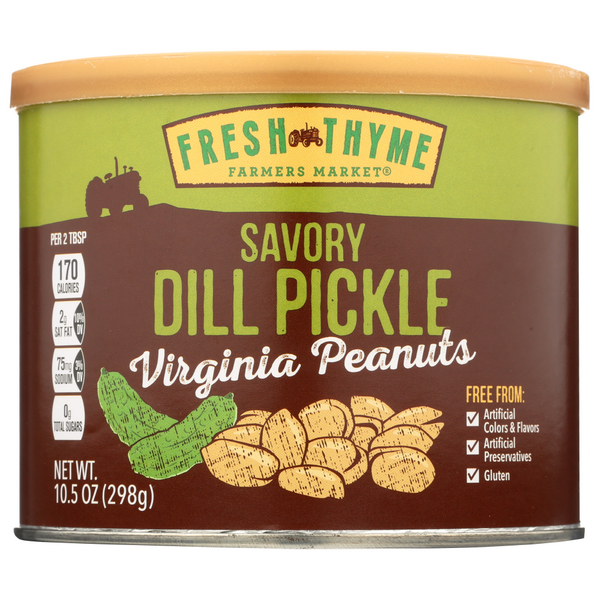 slide 1 of 1, Fresh Thyme Savory Dill Pickle Virginia Peanuts, 10.5 oz