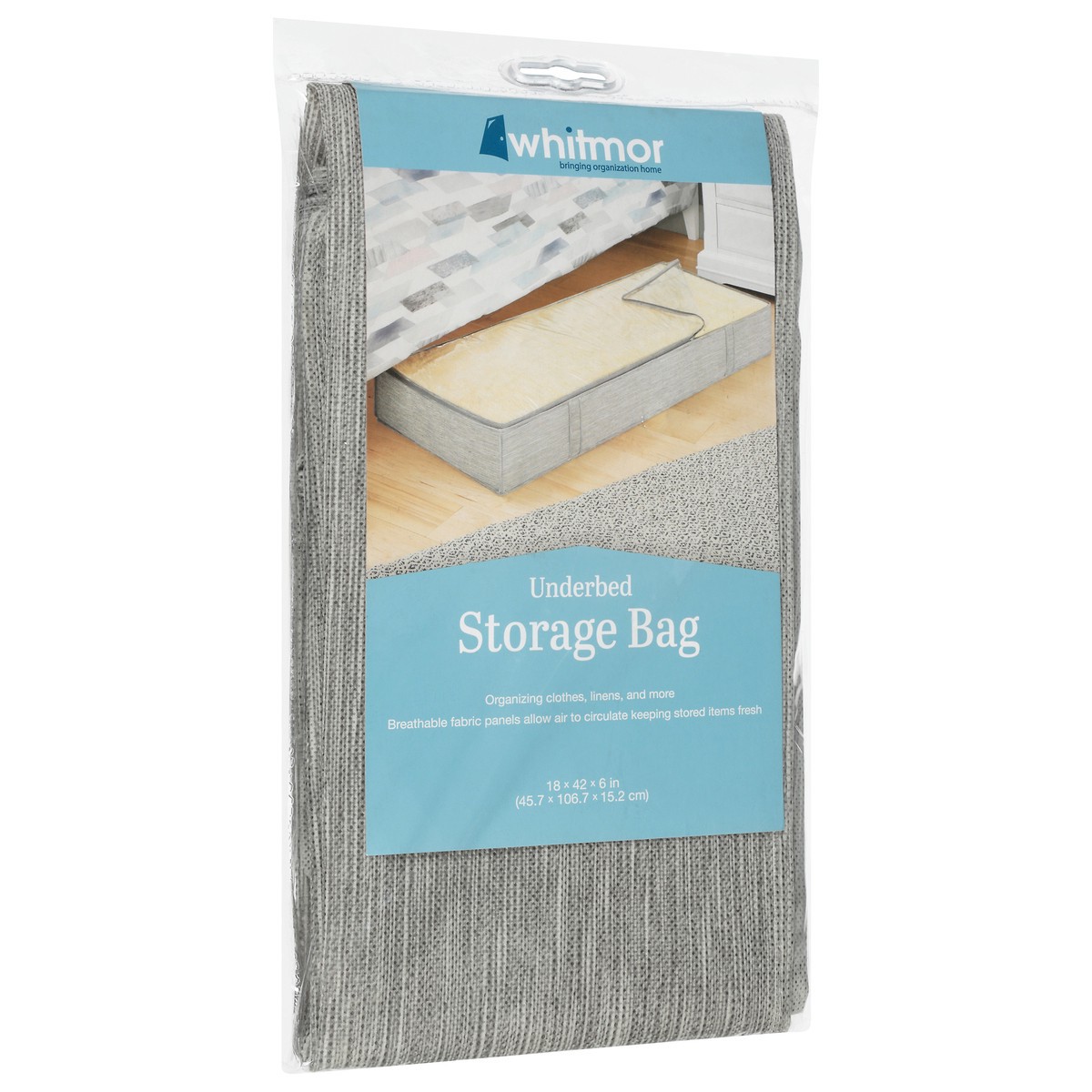 slide 4 of 10, Whitmor Underbed Storage Bag - Gray, 1 ct