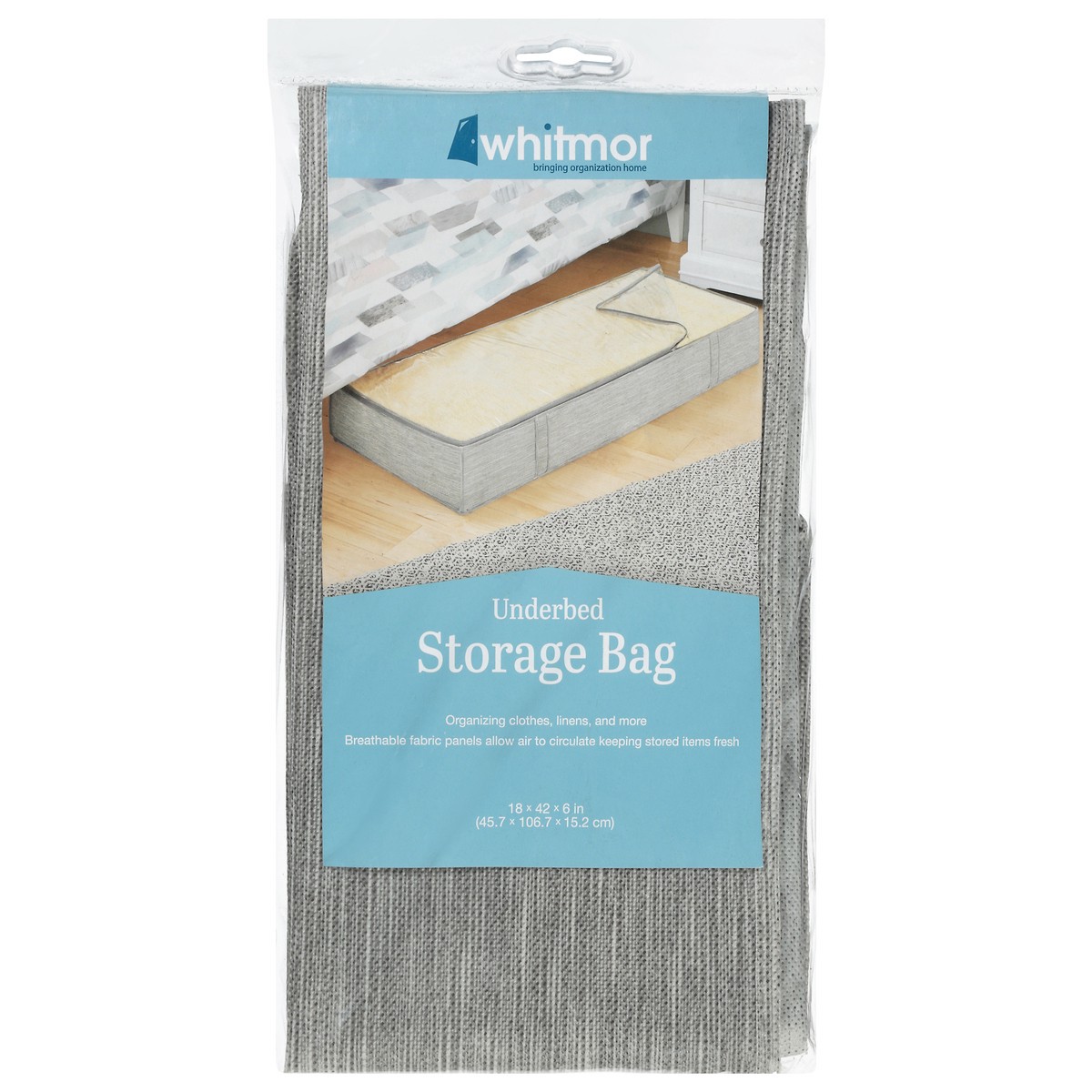 slide 1 of 10, Whitmor Underbed Storage Bag - Gray, 1 ct