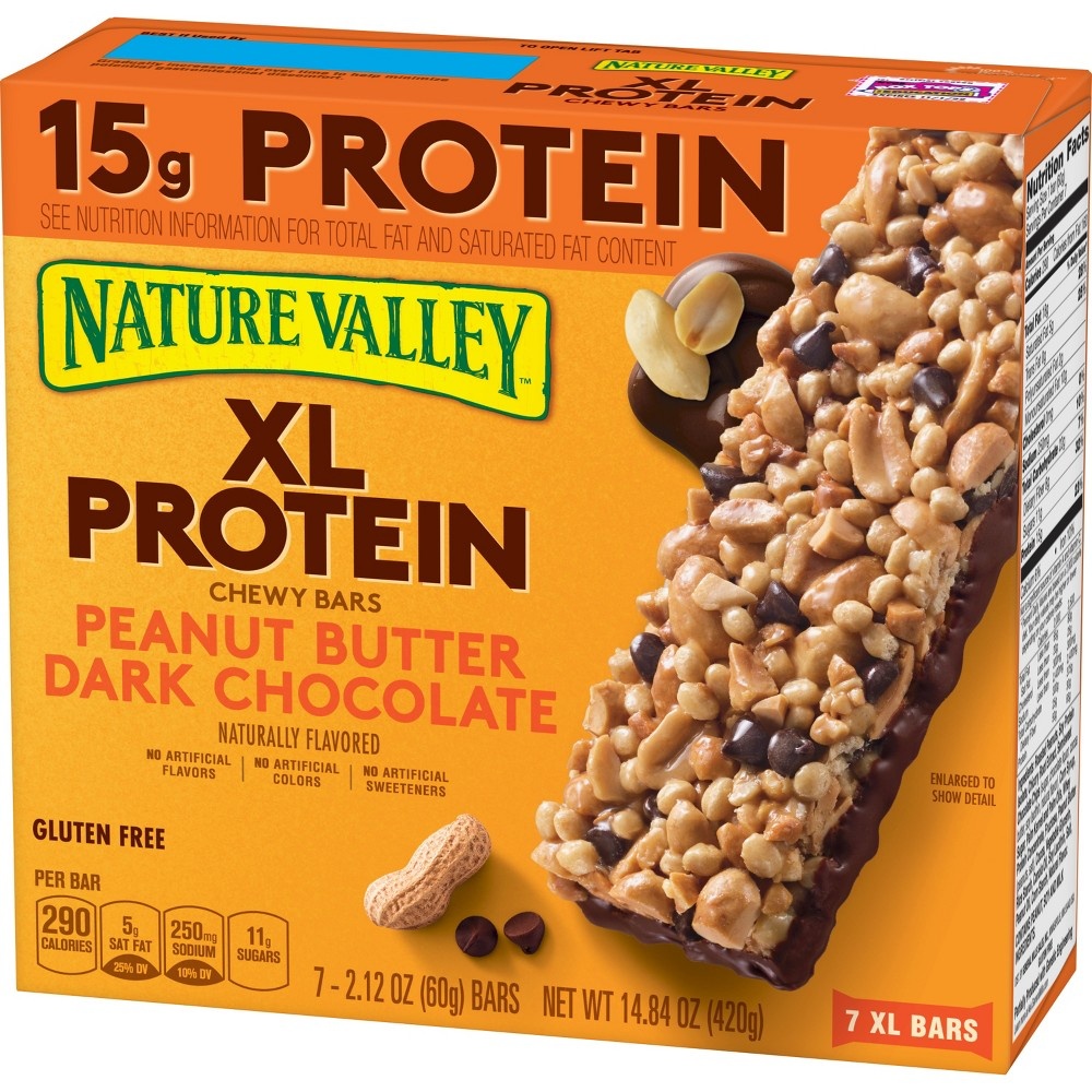 slide 2 of 4, Nature Valley Peanut Butter Dark Chocolate XL Protein Bars, 14.84 oz