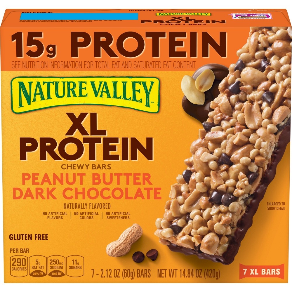 slide 3 of 4, Nature Valley Peanut Butter Dark Chocolate XL Protein Bars, 14.84 oz