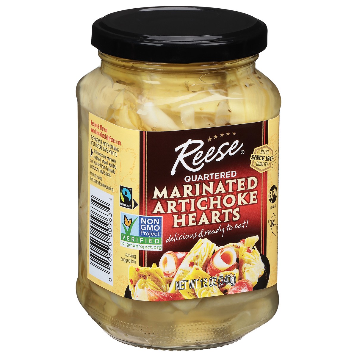 slide 3 of 9, Reese Quartered Marinated Artichoke Hearts 12 oz, 12 oz