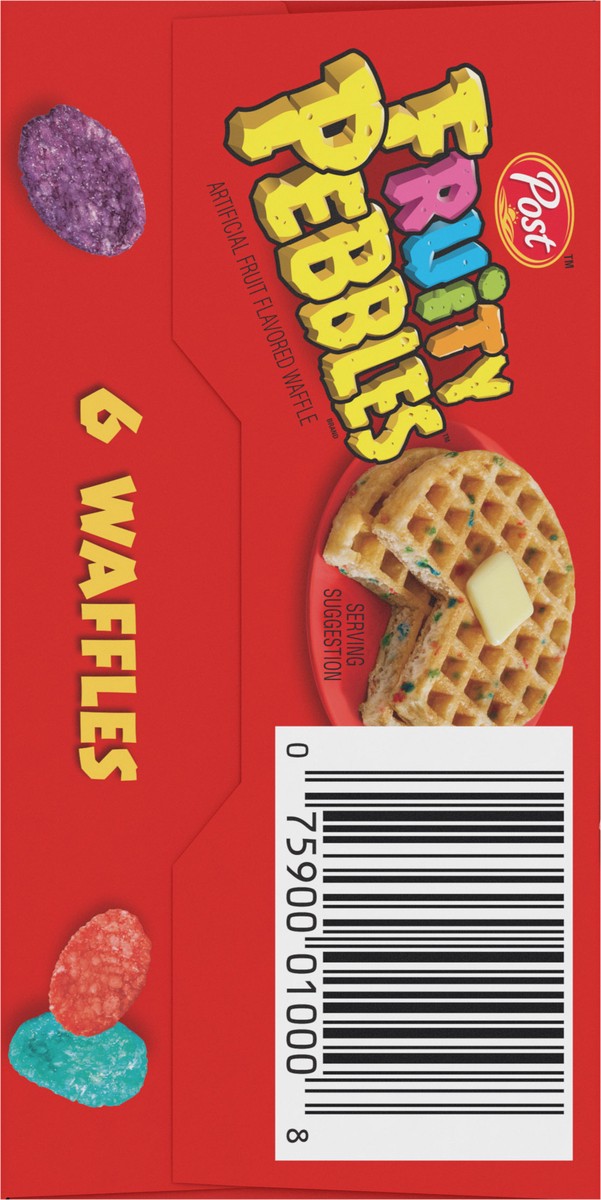 slide 7 of 9, Post Fruity Pebbles Frozen Waffles Box, 8.3 oz, 6 Count, 6 ct