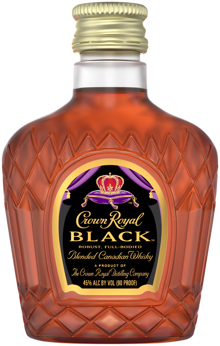 slide 1 of 3, Crown Royal Black Blended Canadian Whisky, 50 ml