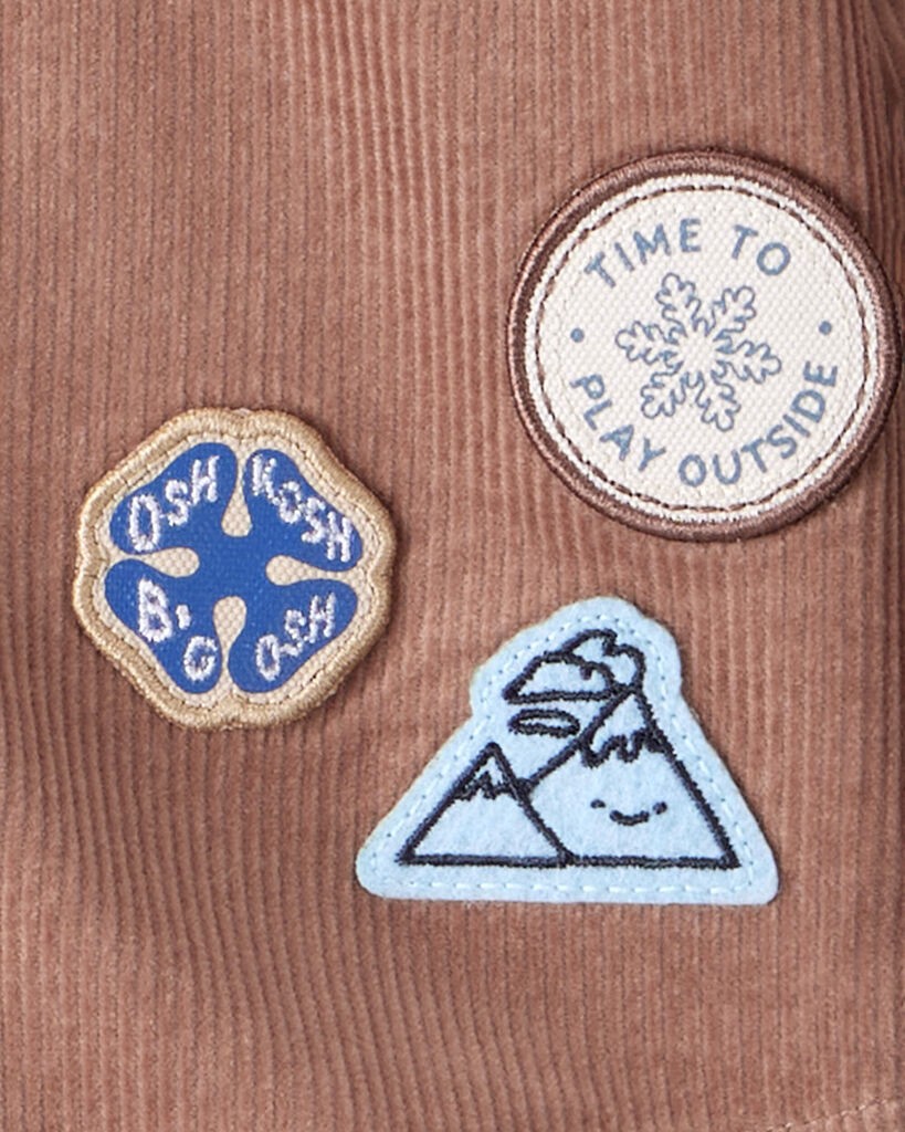 slide 2 of 3, Oshkosh Baby Boy Camping Badges Corduroy Button-Down Shirt - Brown Brown 12M, 1 ct