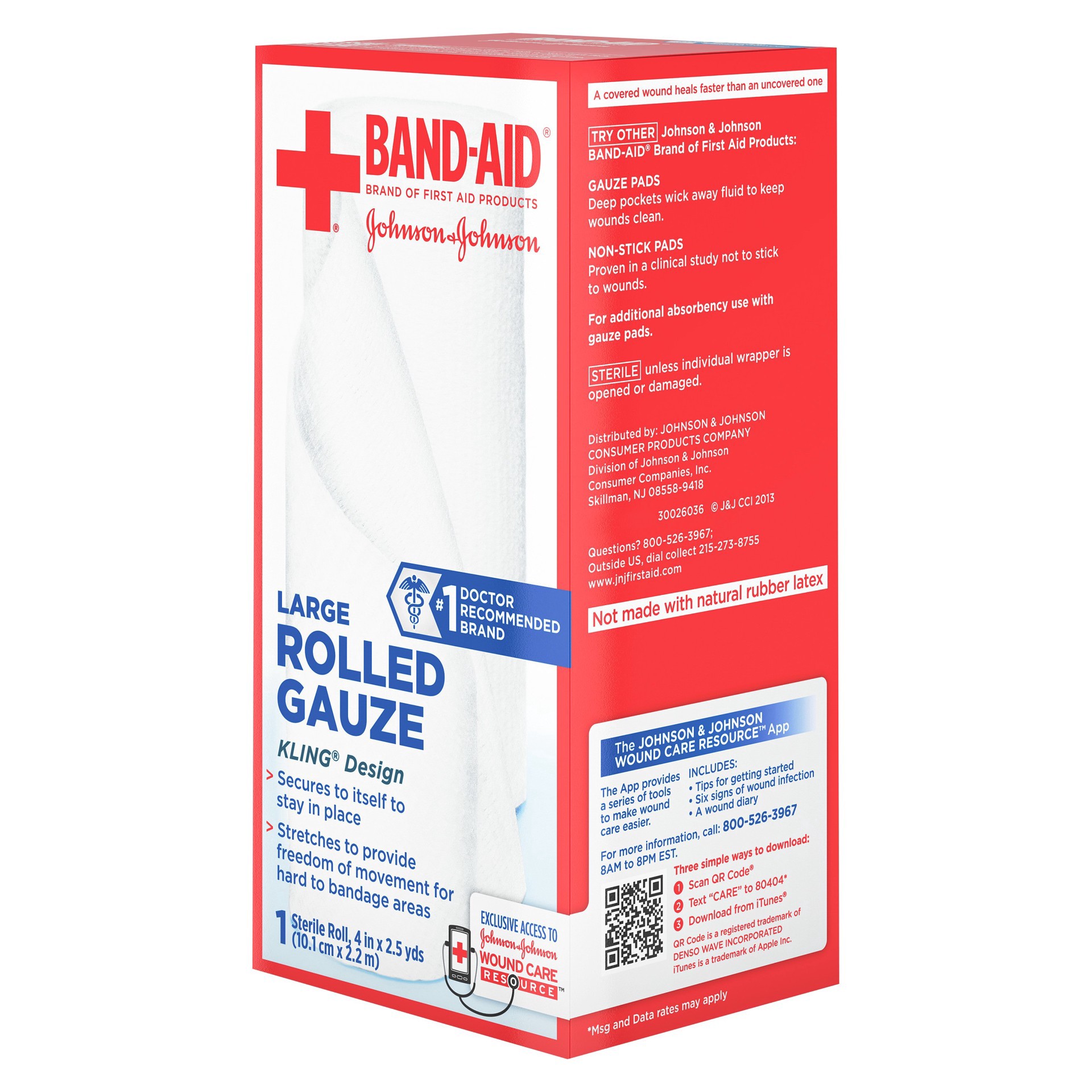 slide 14 of 15, BAND-AID Band Aid Brand of First Aid Products Flexible Rolled Gauze Dressing for Minor Wound Care, soft Padding and Instant Absorption, 4 Inches by 2.5 Yards, 1 ct