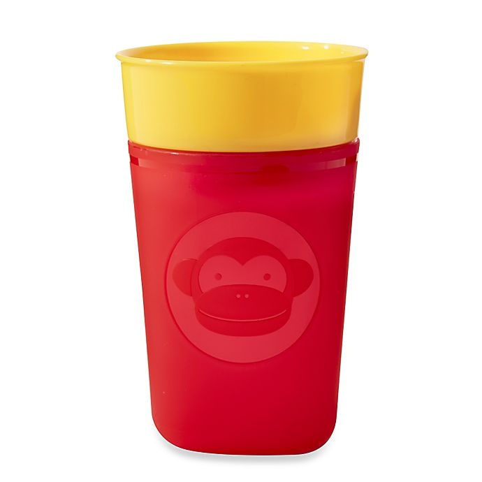 slide 1 of 1, Skip Hop SKIP*HOP Zoo Monkey Turn and Learn Training Cup - Red/Yellow, 9 oz