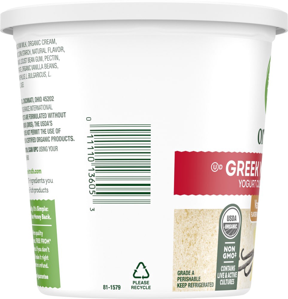 slide 5 of 5, Simple Truth Organic Vanilla Bean Greek Whole Milk Yogurt Tub, 32 oz