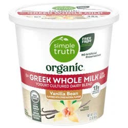 Simple Truth Organic Vanilla Bean Greek Whole Milk Yogurt Tub