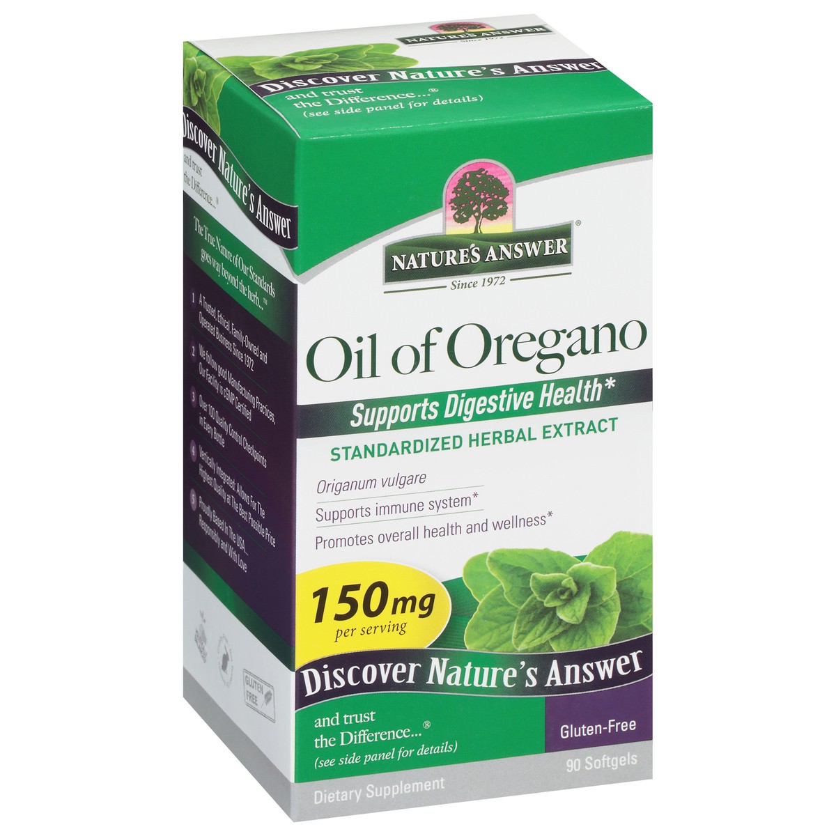 slide 2 of 9, Nature's Answer 150 mg Oil of Oregano 90 Softgels, 90 ct