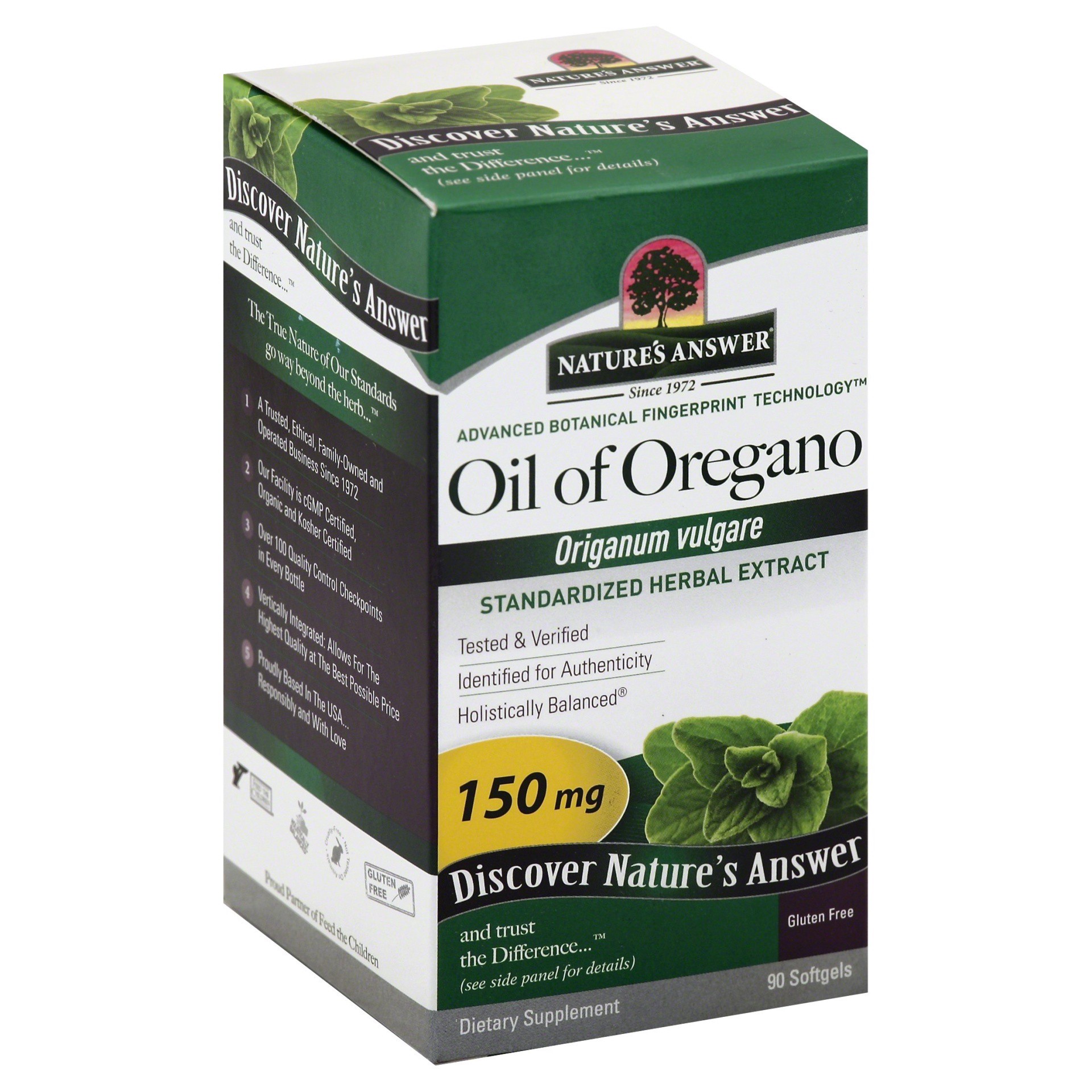 slide 1 of 9, Nature's Answer 150 mg Oil of Oregano 90 Softgels, 90 ct