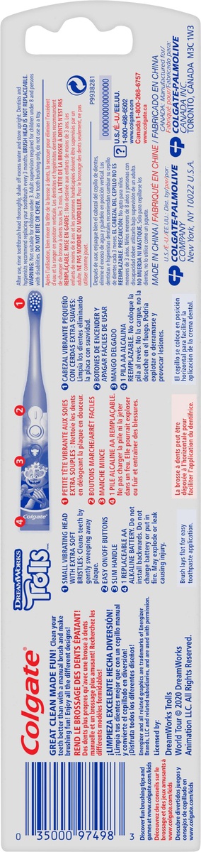 slide 6 of 7, Colgate Kids Trolls Battery Powered Toothbrush, 1 ct