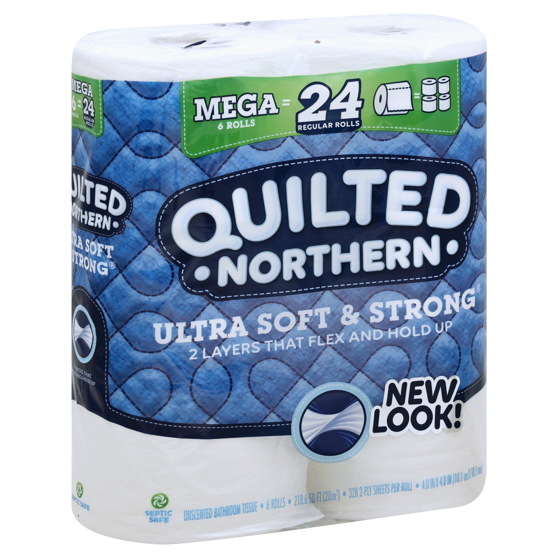 slide 1 of 8, Quilted Northern Ultra Soft & Strong With Cleanstretch Toilet Paper - 6 Mega Rolls, 6 ct