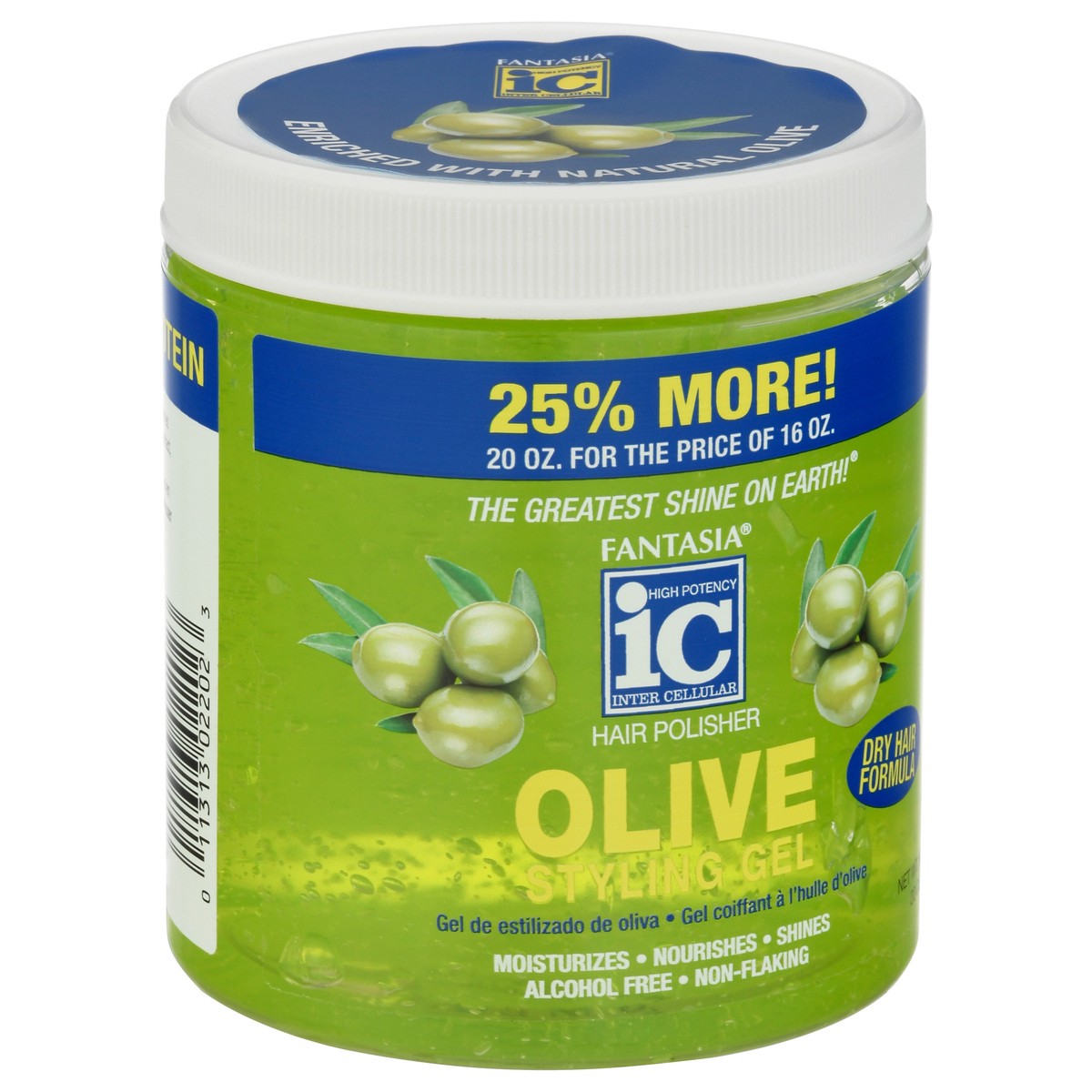 slide 4 of 9, Fantasia IC Hair Polisher Olive Styling Gel 20 oz, 20 oz