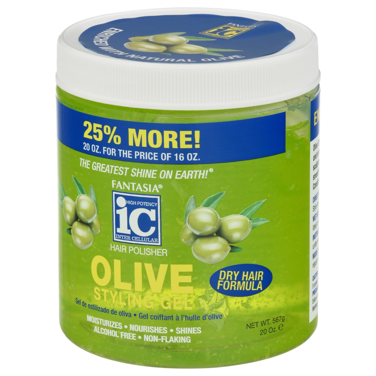 slide 6 of 9, Fantasia IC Hair Polisher Olive Styling Gel 20 oz, 20 oz
