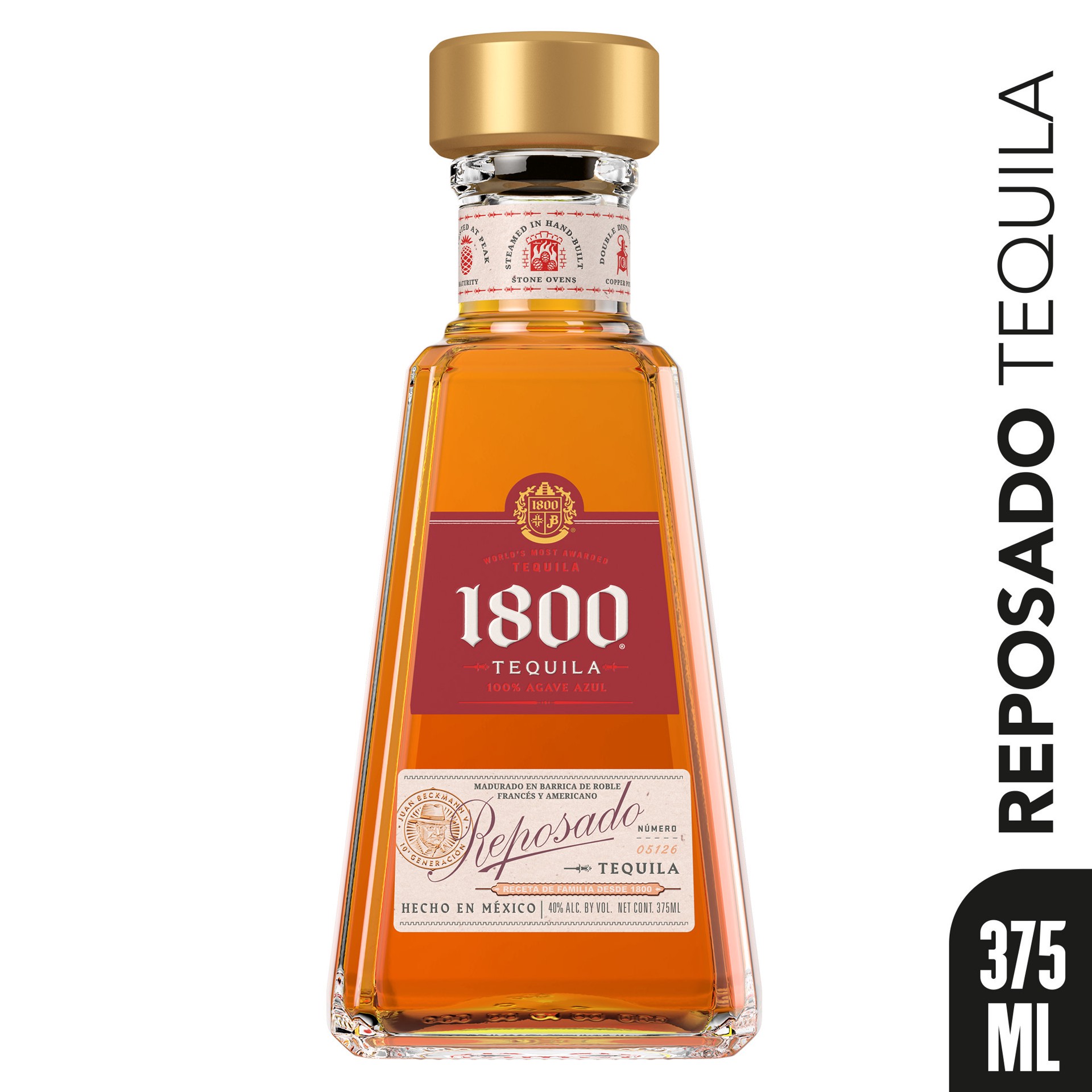 slide 5 of 5, 1800 Tequila Reposado 80 Proof - 375 ml, 375 ml