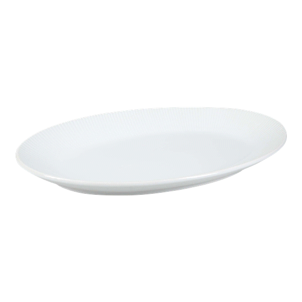 slide 1 of 1, BIA Cordon Bleu Large Ribbed Oval Platter Porcelain, 14.25'', 14.25 in