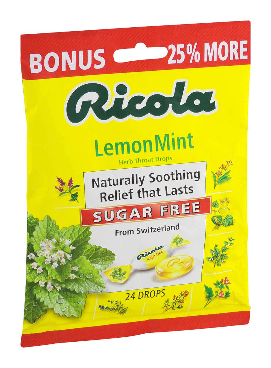 slide 8 of 9, Ricola Sugar Free Lemon Mint Herb Drops, 24 ct