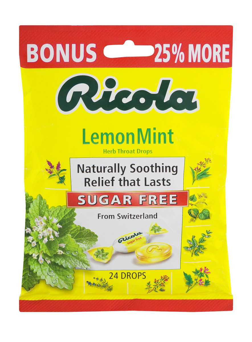 slide 1 of 9, Ricola Sugar Free Lemon Mint Herb Drops, 24 ct