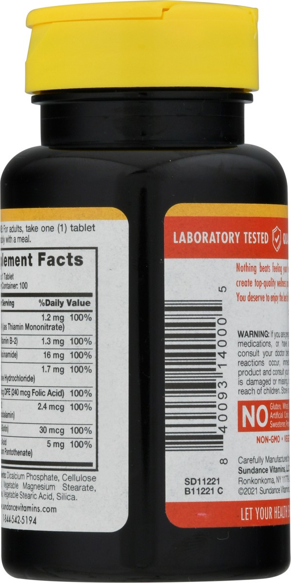 slide 9 of 9, Sundance Vitamins 100% Daily Value B-Complex Tablets 100 ea, 100 ct