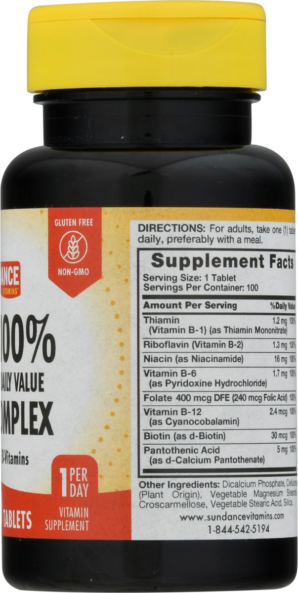 slide 6 of 9, Sundance Vitamins 100% Daily Value B-Complex Tablets 100 ea, 100 ct