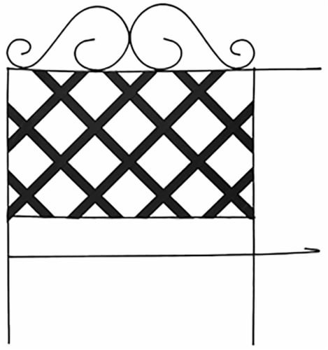 slide 1 of 1, Panacea Lattice Folding Fence - Black, 18 in x 8 ft