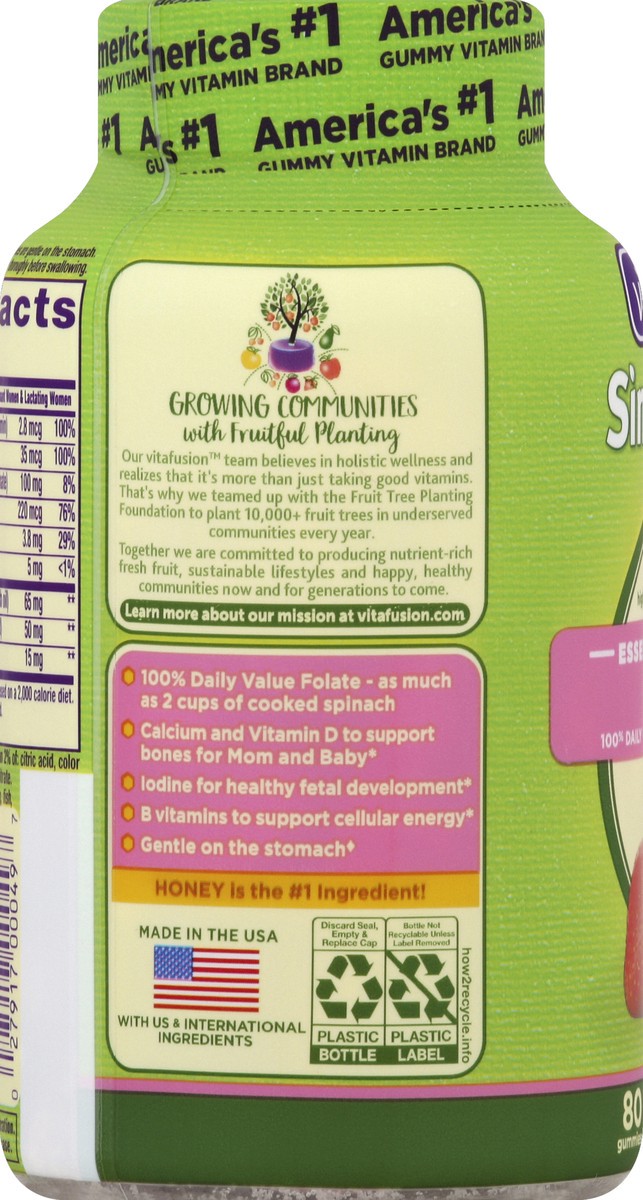 slide 3 of 6, vitafusion Simply Good Natural Strawberry Lemon Flavor Prenatal Gummie Mulltivitamins, 80 ct