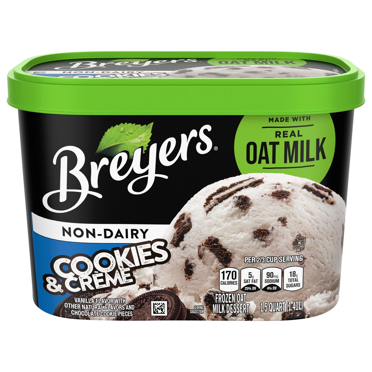 slide 1 of 9, Breyers Cookies & Crème Non Dairy Frozen Dessert, 48 fl oz