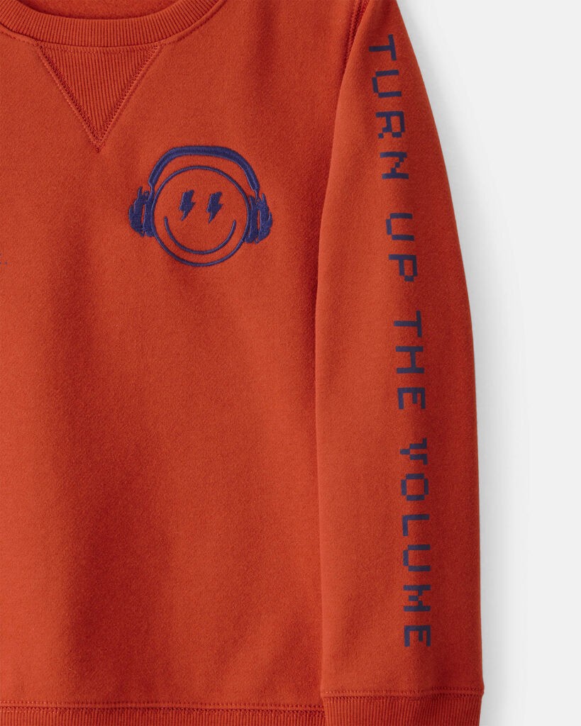 slide 4 of 4, Oshkosh Boys DayDream Fleece Pullover Sweatshirt - Orange Burnt Orange 4, 1 ct
