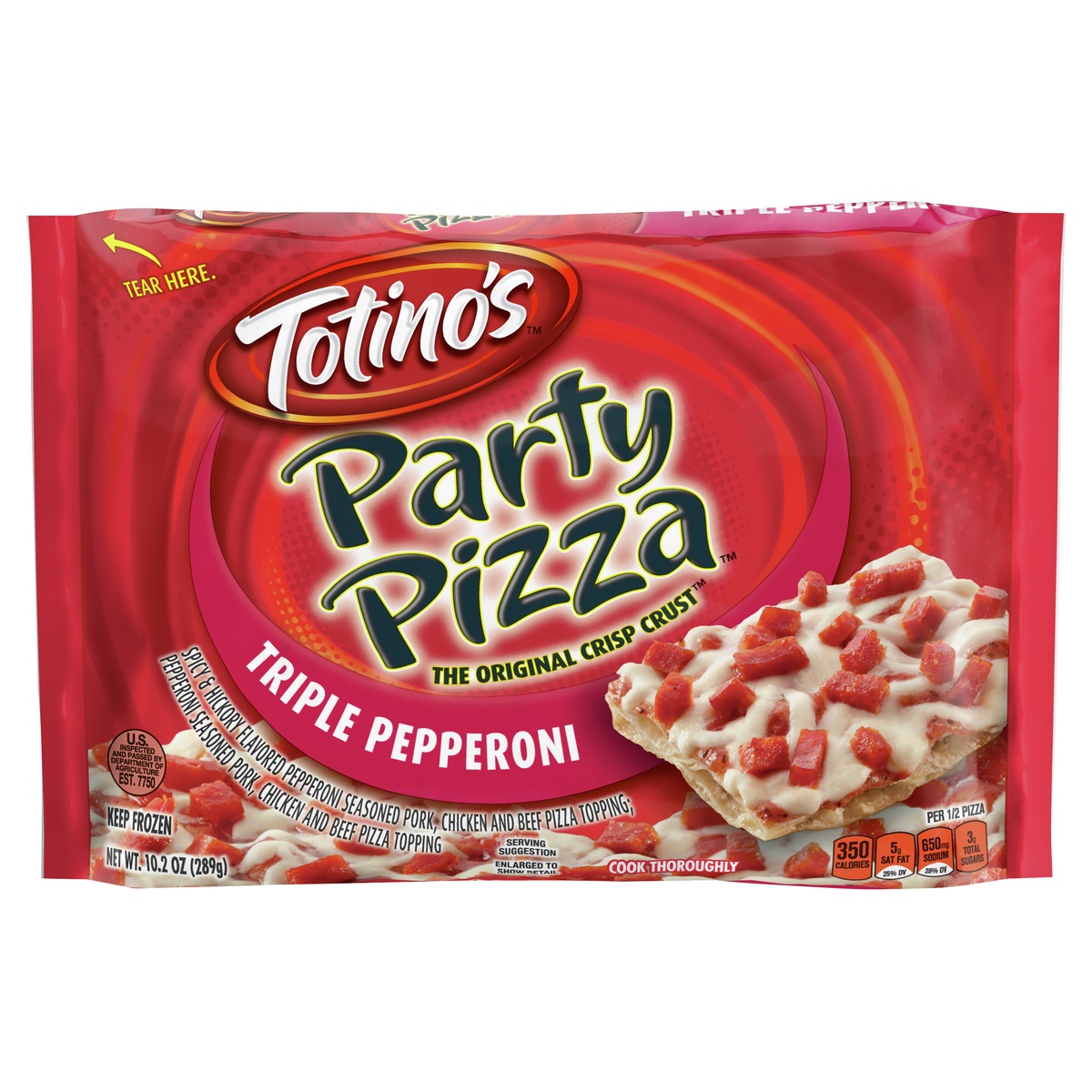 slide 1 of 1, TOTINOS Triple Pepperoni Party Pizza 10.2 oz, 10.2 oz