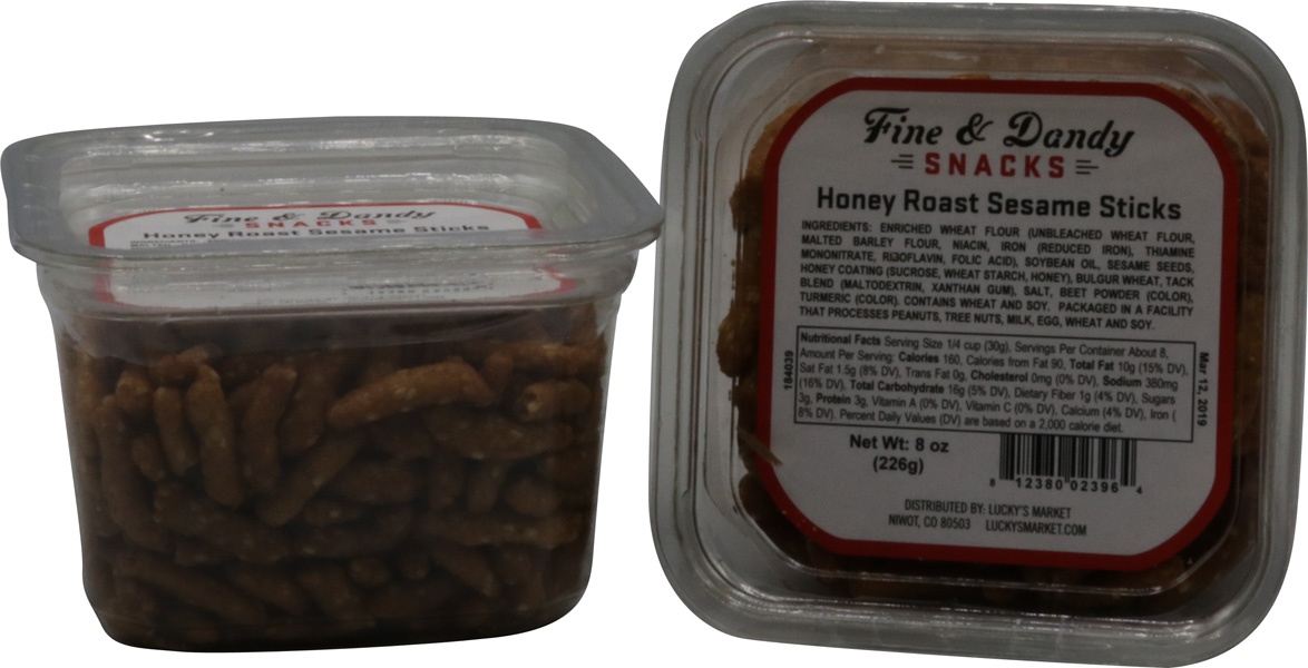 slide 1 of 1, Hot Rod Snacks Honey Roast Sesame Sticks, 8 oz