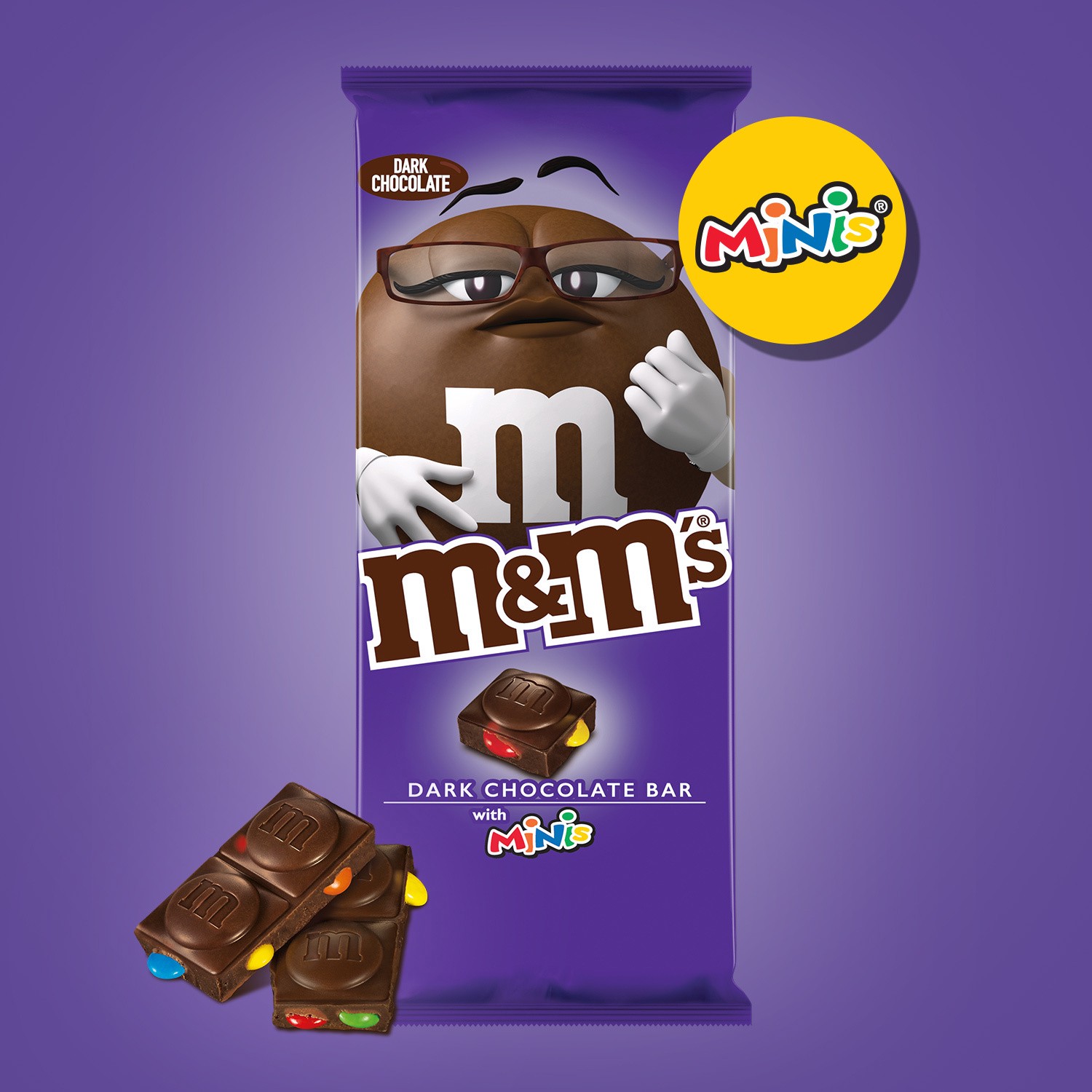 slide 5 of 8, M&M's Minis Dark Chocolate Candy Bar, 4-Ounce Bar, 4 oz