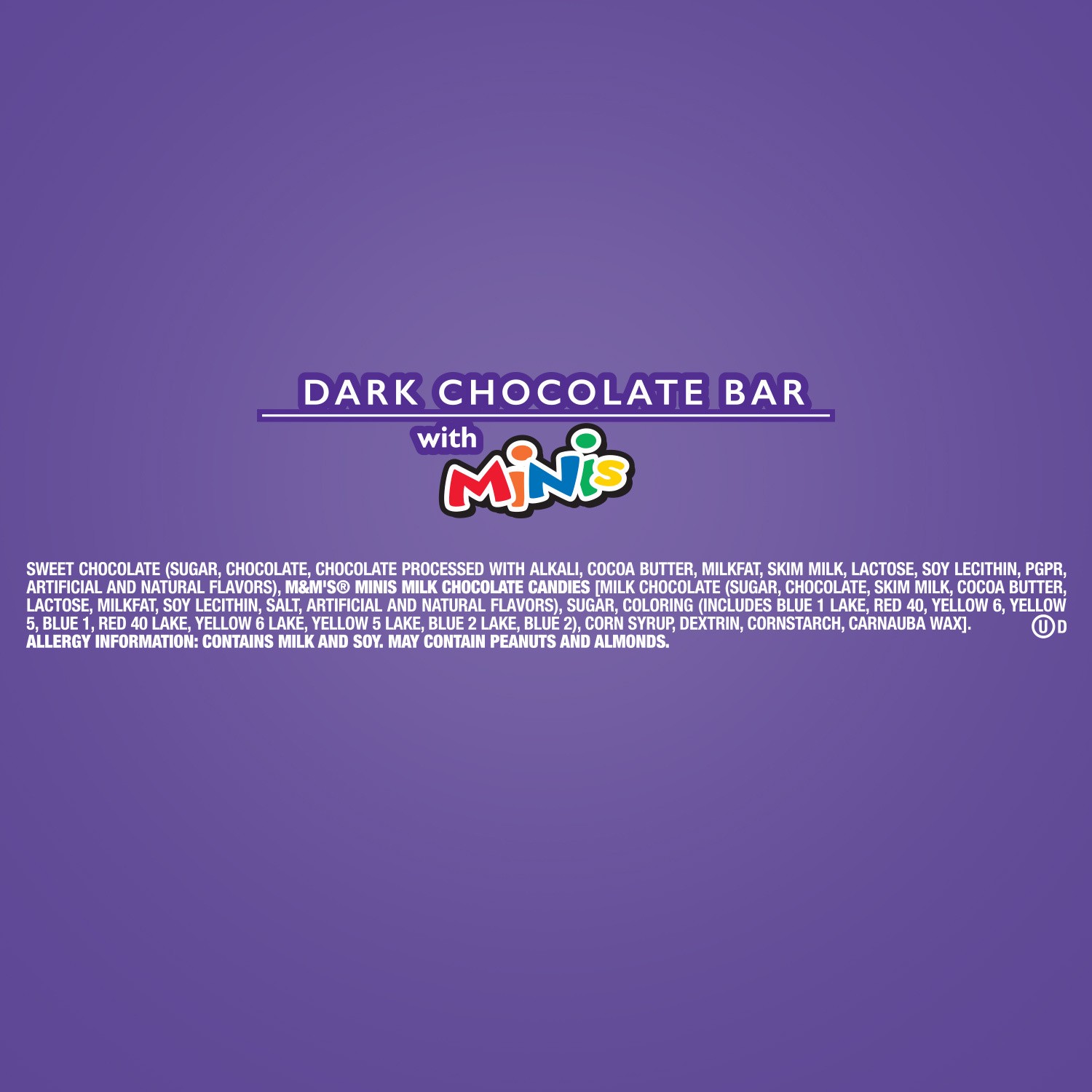 slide 4 of 8, M&M's Minis Dark Chocolate Candy Bar, 4-Ounce Bar, 4 oz