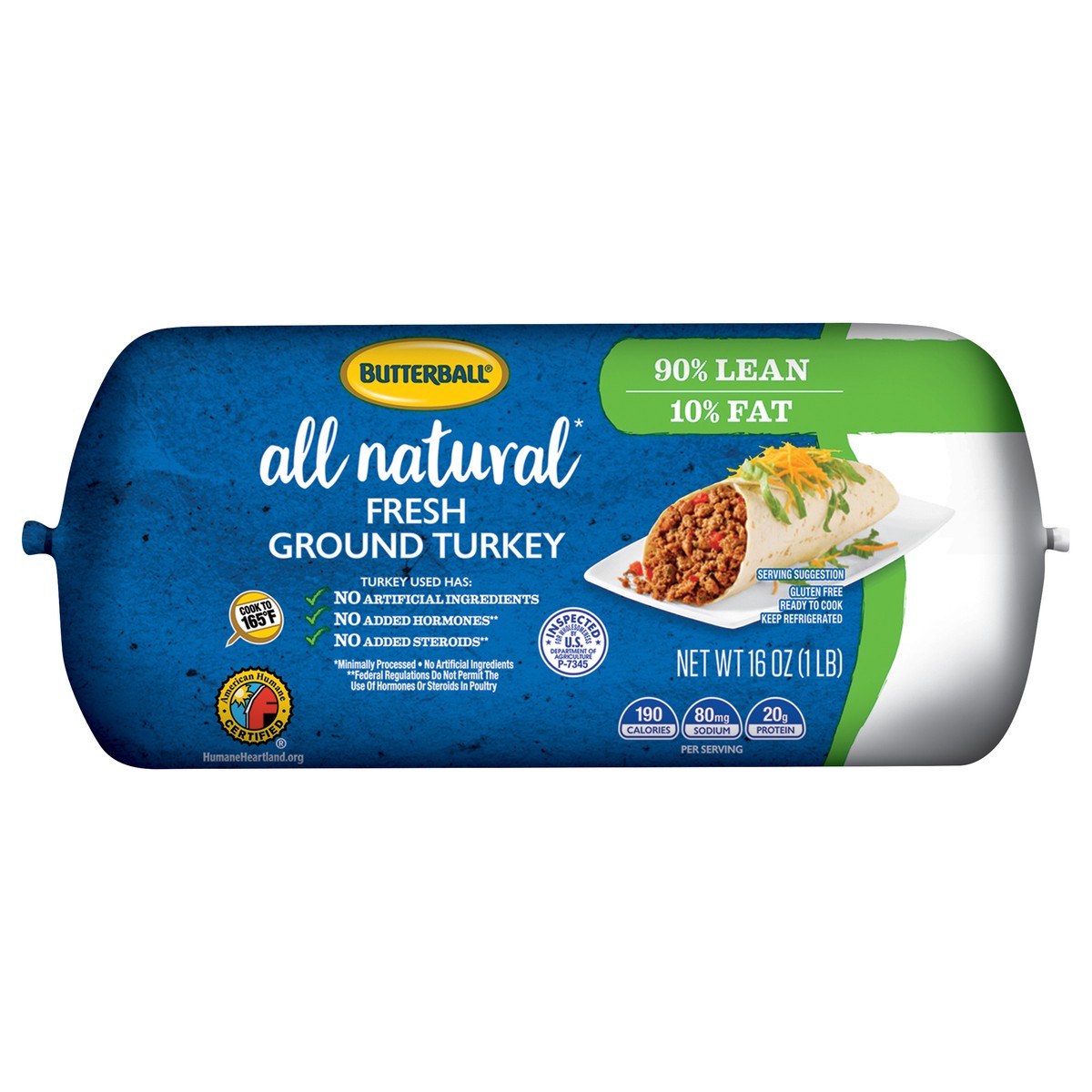 Butterball Turkey, Ground, Fresh, All Natural 16 oz Shipt