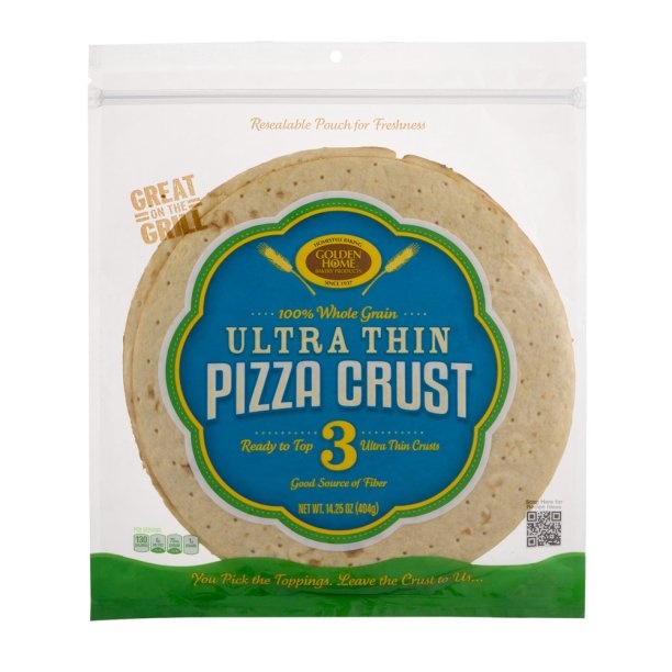 slide 1 of 1, Golden Home Ultra Crispy Whole Grain Pizza Crust, 14.25 oz