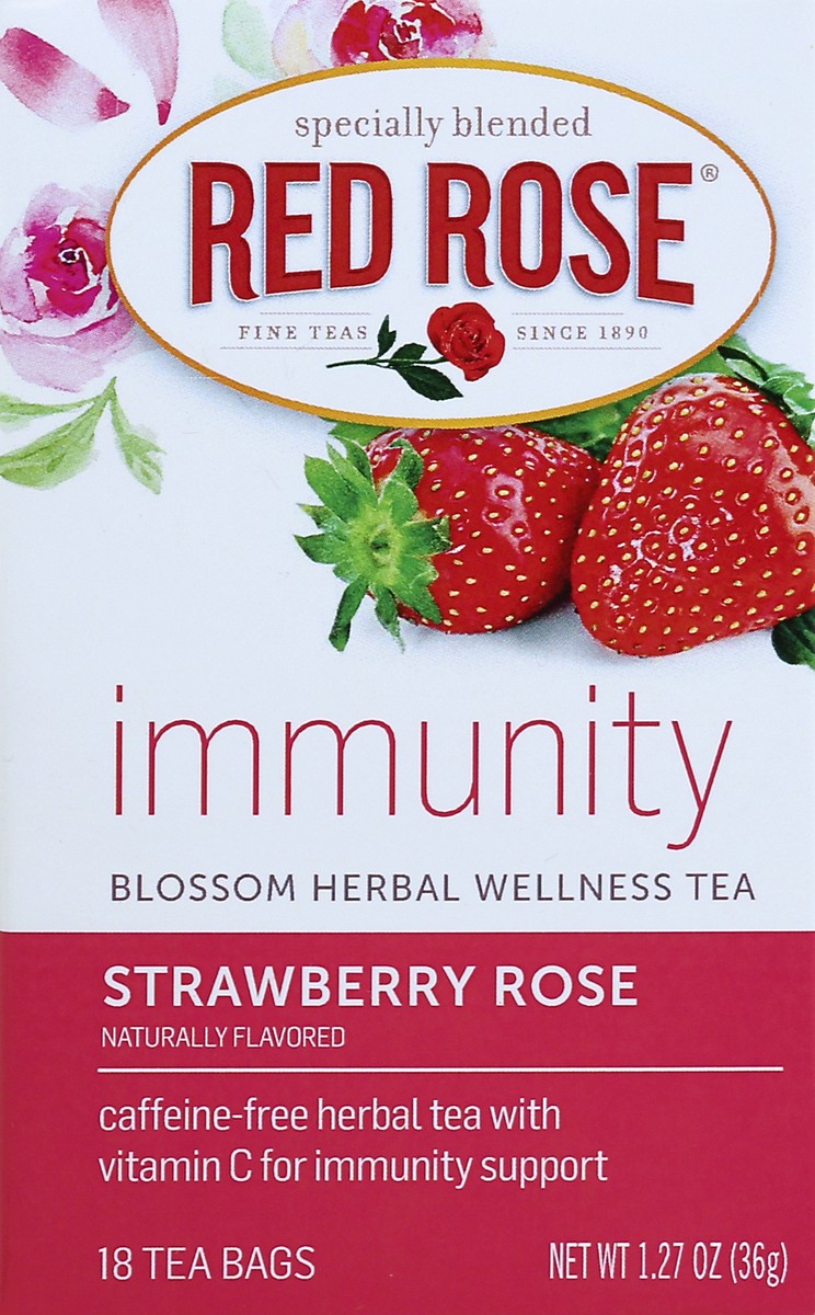 slide 4 of 5, Red Rose Tea Red Rose Herbal Tea Strawberry Rose, 18 ct