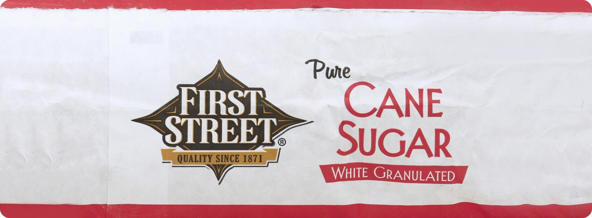 slide 3 of 6, First Street Pure Sugar White Granulated, 25 lb