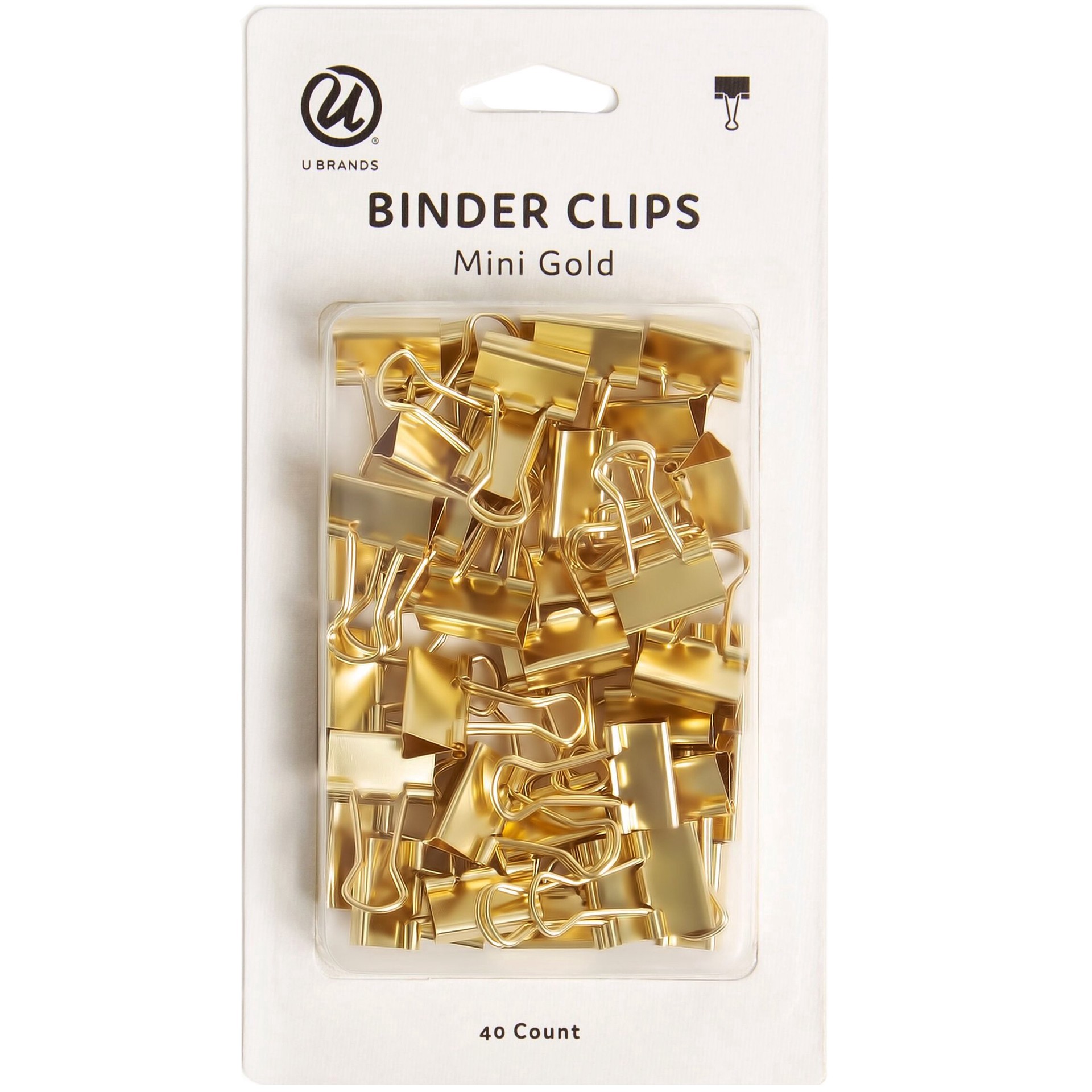 slide 1 of 1, U Brands Mini Binder Clips - Gold, 40 ct