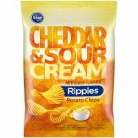 slide 1 of 1, Kroger Cheddar & Sour Cream Ripples Potato Chips, 9 oz